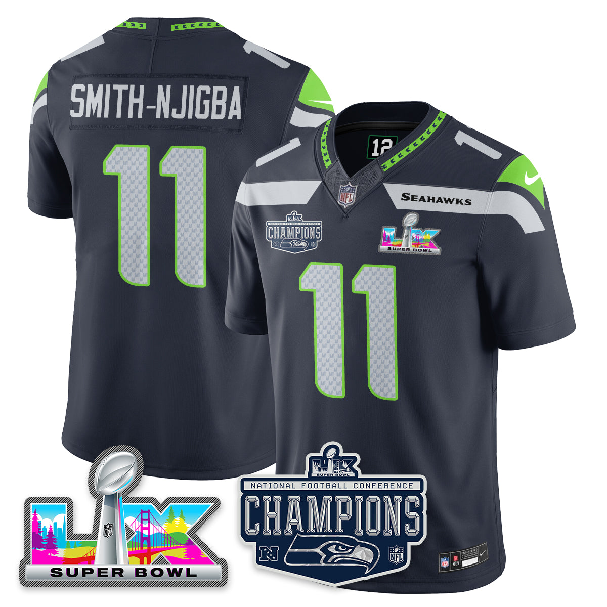 SEA 2025 NFC Champions Vapor Limited Jersey - All Stitched-DTD