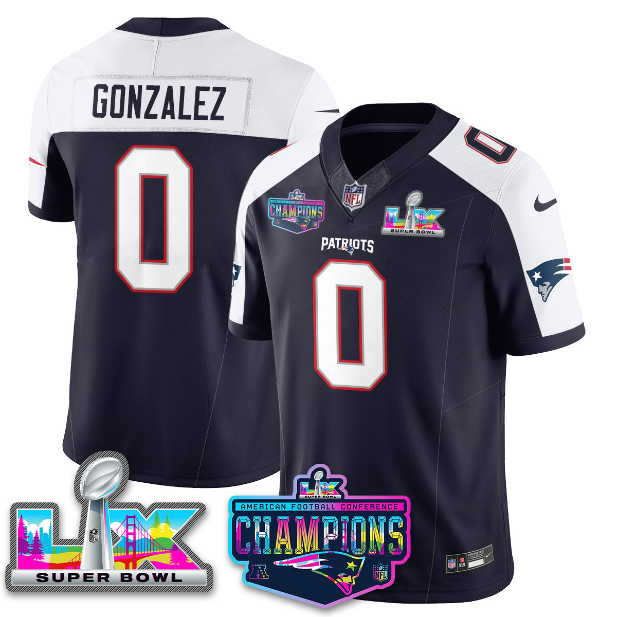 NE 2025 Vapor Jersey - AFC Champions Limited Patch - All Stitched-DTD