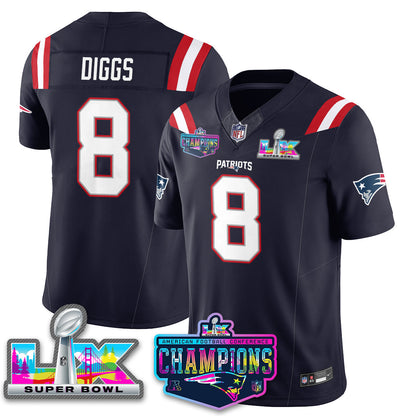 NE 2025 Vapor Jersey - AFC Champions Limited Patch - All Stitched-DTD