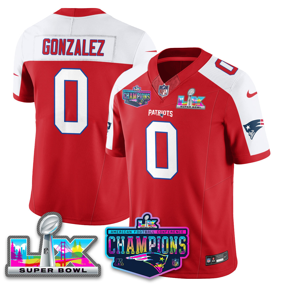 NE 2025 Vapor Jersey - AFC Champions Limited Patch - All Stitched-DTD