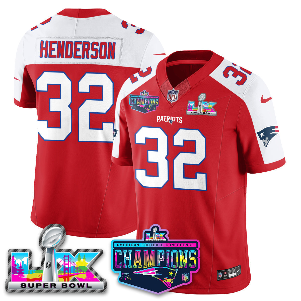 NE 2025 Vapor Jersey - AFC Champions Limited Patch - All Stitched-DTD