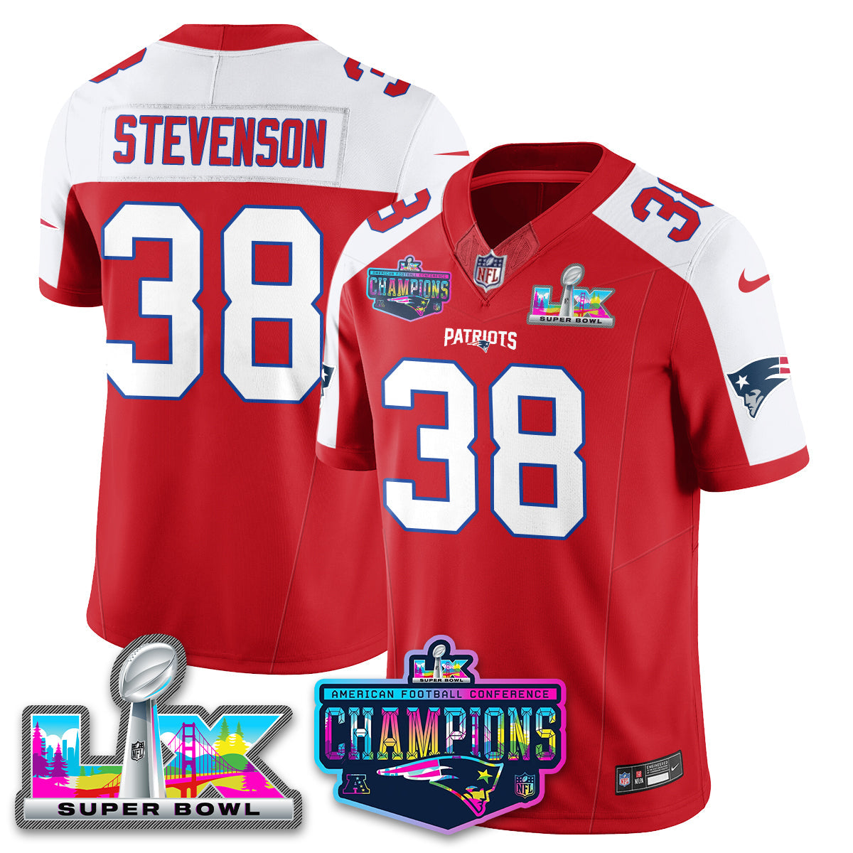 NE 2025 Vapor Jersey - AFC Champions Limited Patch - All Stitched-DTD