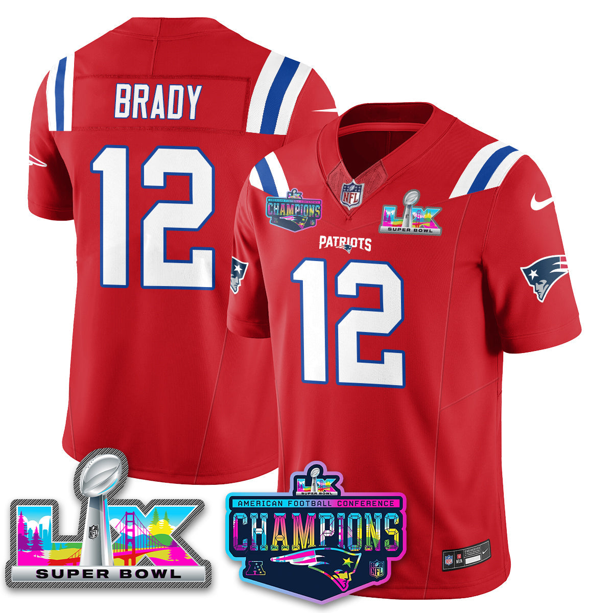 NE 2025 Vapor Jersey - AFC Champions Limited Patch - All Stitched-DTD
