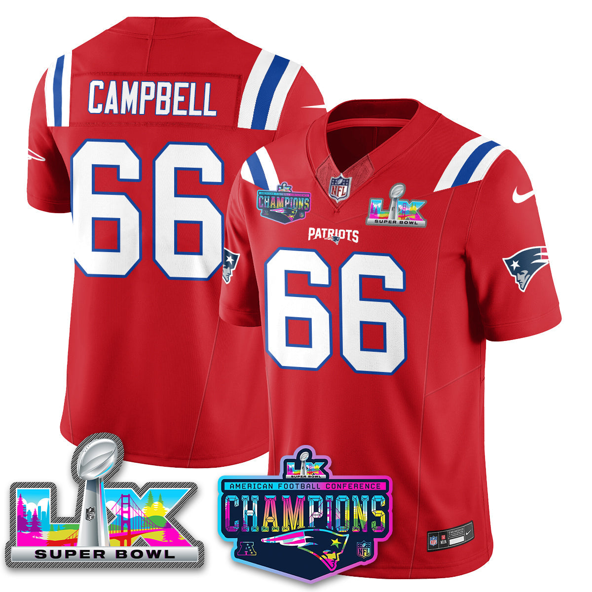NE 2025 Vapor Jersey - AFC Champions Limited Patch - All Stitched-DTD