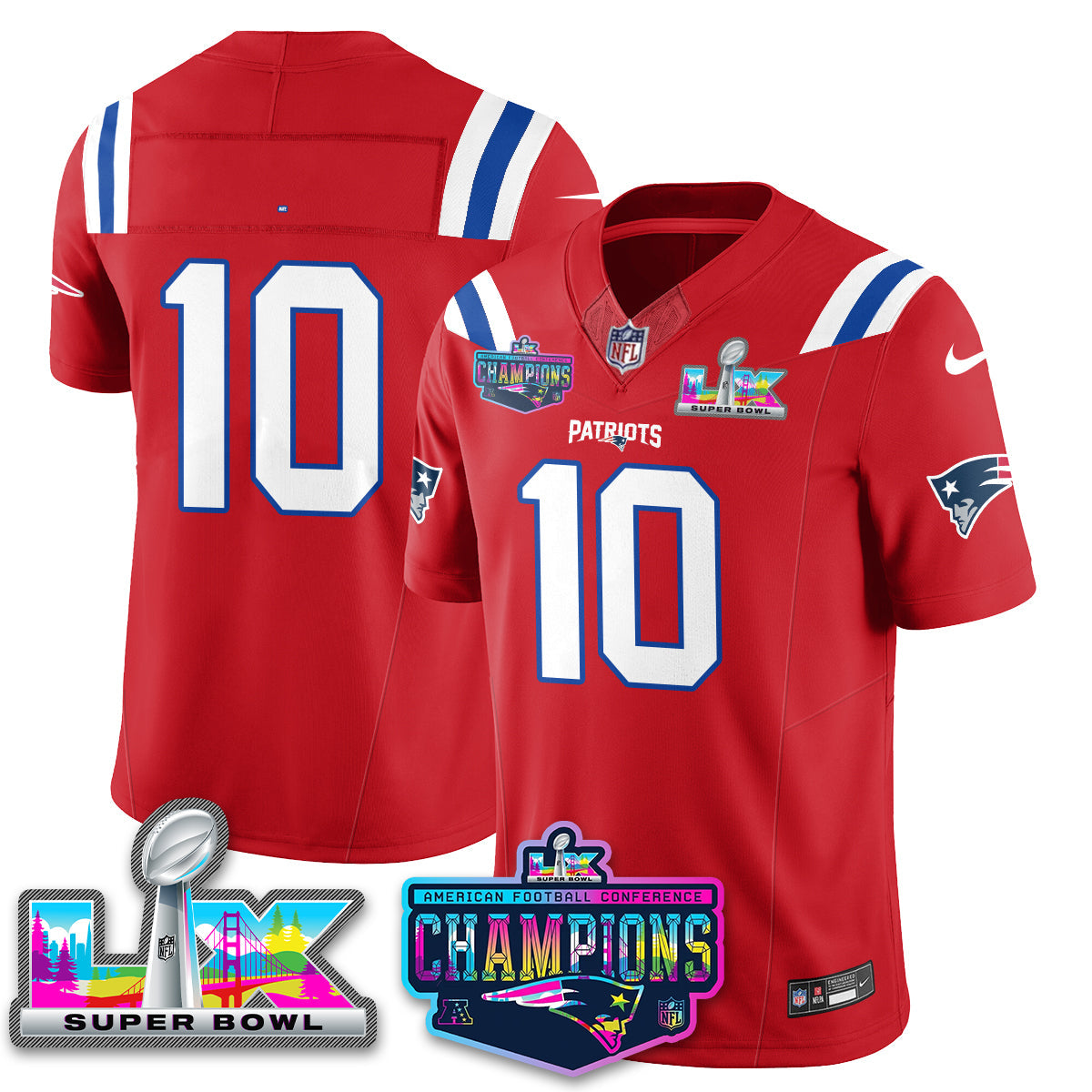 NE 2025 Vapor Jersey - AFC Champions Limited Patch - All Stitched-DTD