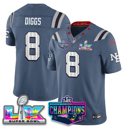 NE 2025 Vapor Jersey - AFC Champions Limited Patch - All Stitched-DTD
