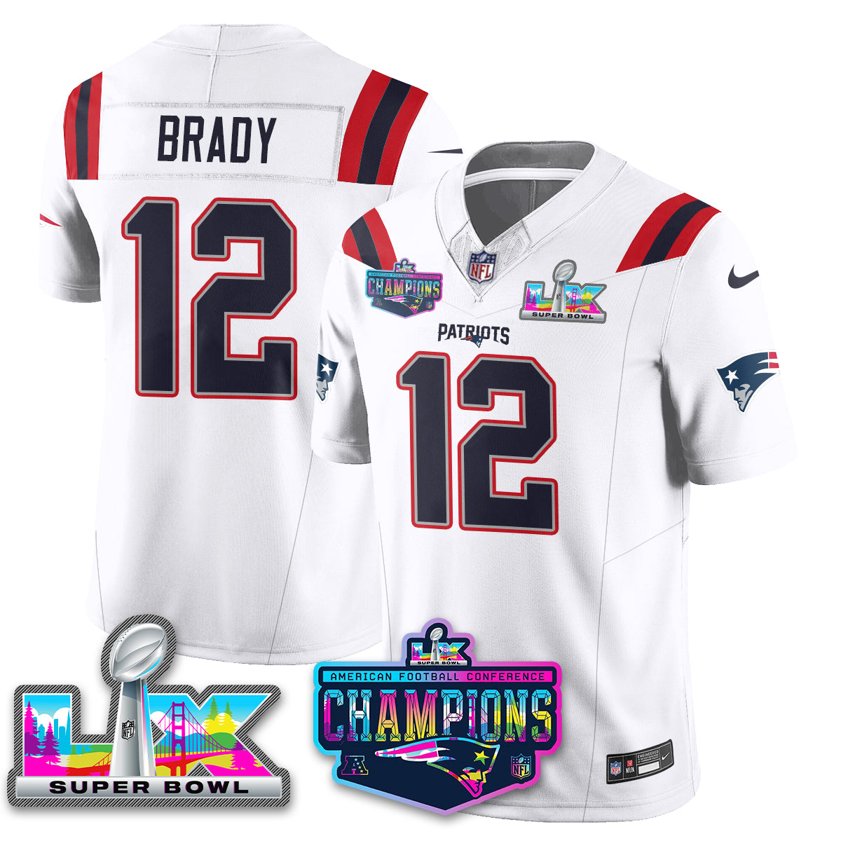 NE 2025 Vapor Jersey - AFC Champions Limited Patch - All Stitched-DTD