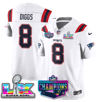 NE 2025 Vapor Jersey - AFC Champions Limited Patch - All Stitched-DTD
