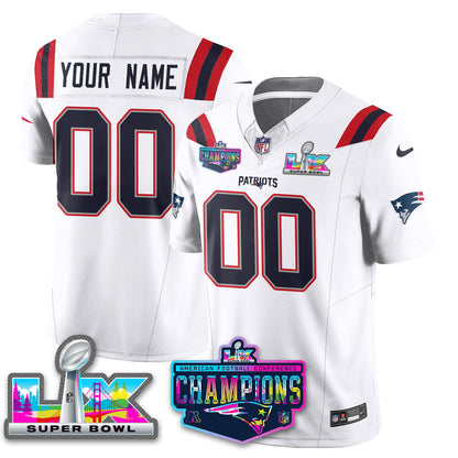 Custom NE 2025 Vapor Jersey - AFC Champions Limited Patch - All Stitchedhed (Copy)-DTD