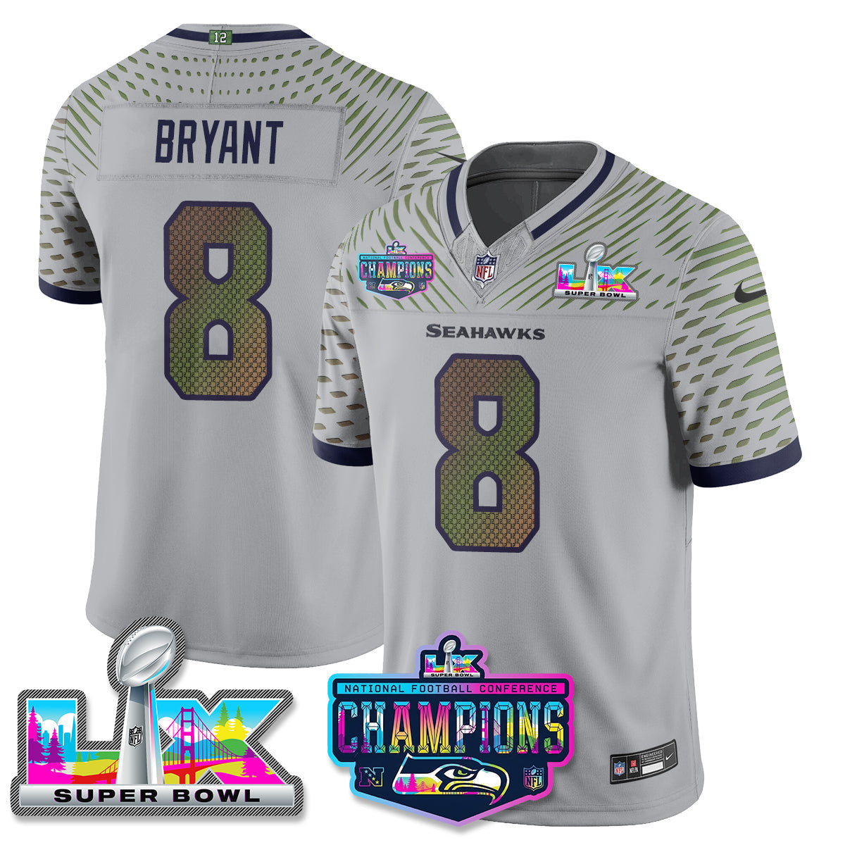 SEA 2025 Vapor Limited Jersey - NFC Champions Limited Patch - All Stitched-DTD