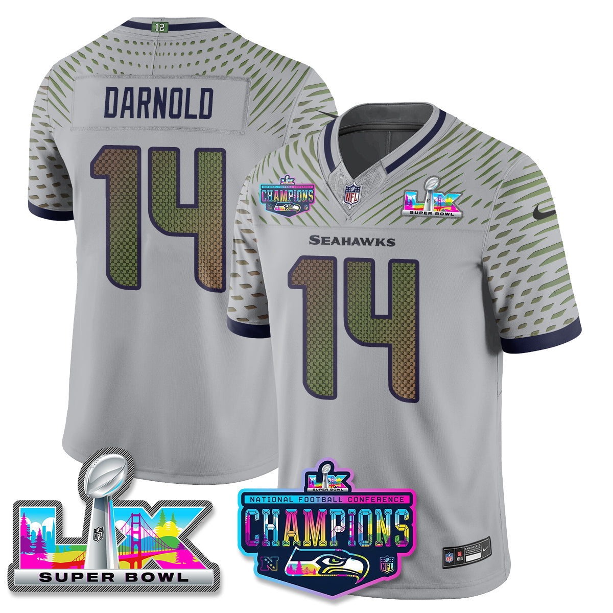 SEA 2025 Vapor Limited Jersey - NFC Champions Limited Patch - All Stitched n10-DTD