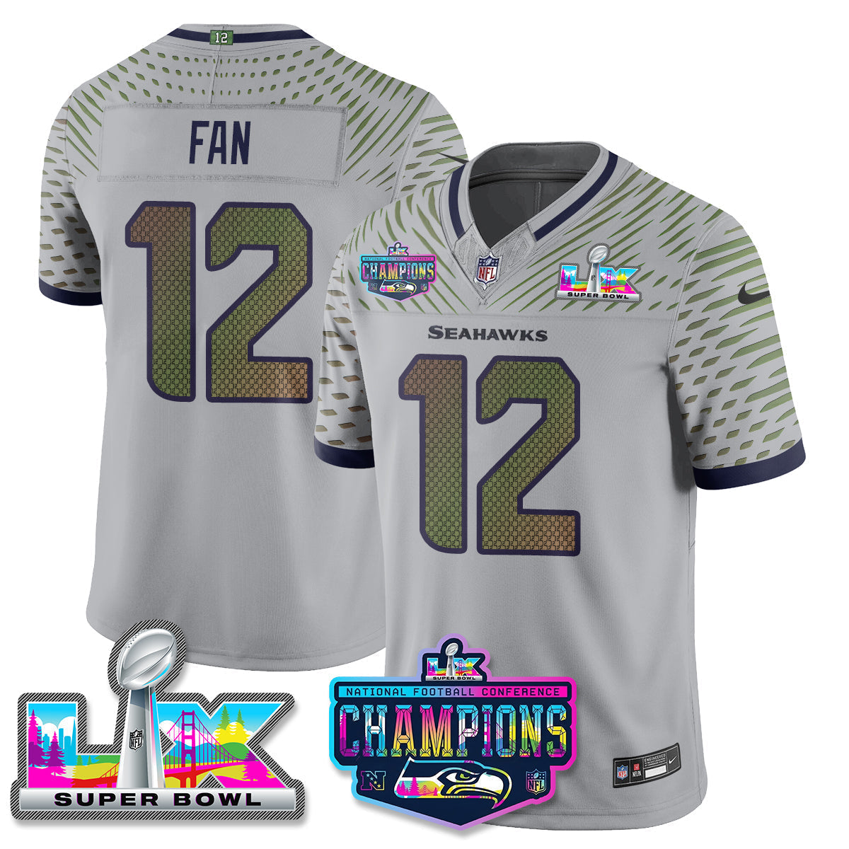 SEA 2025 Vapor Limited Jersey - NFC Champions Limited Patch - All Stitched-DTD