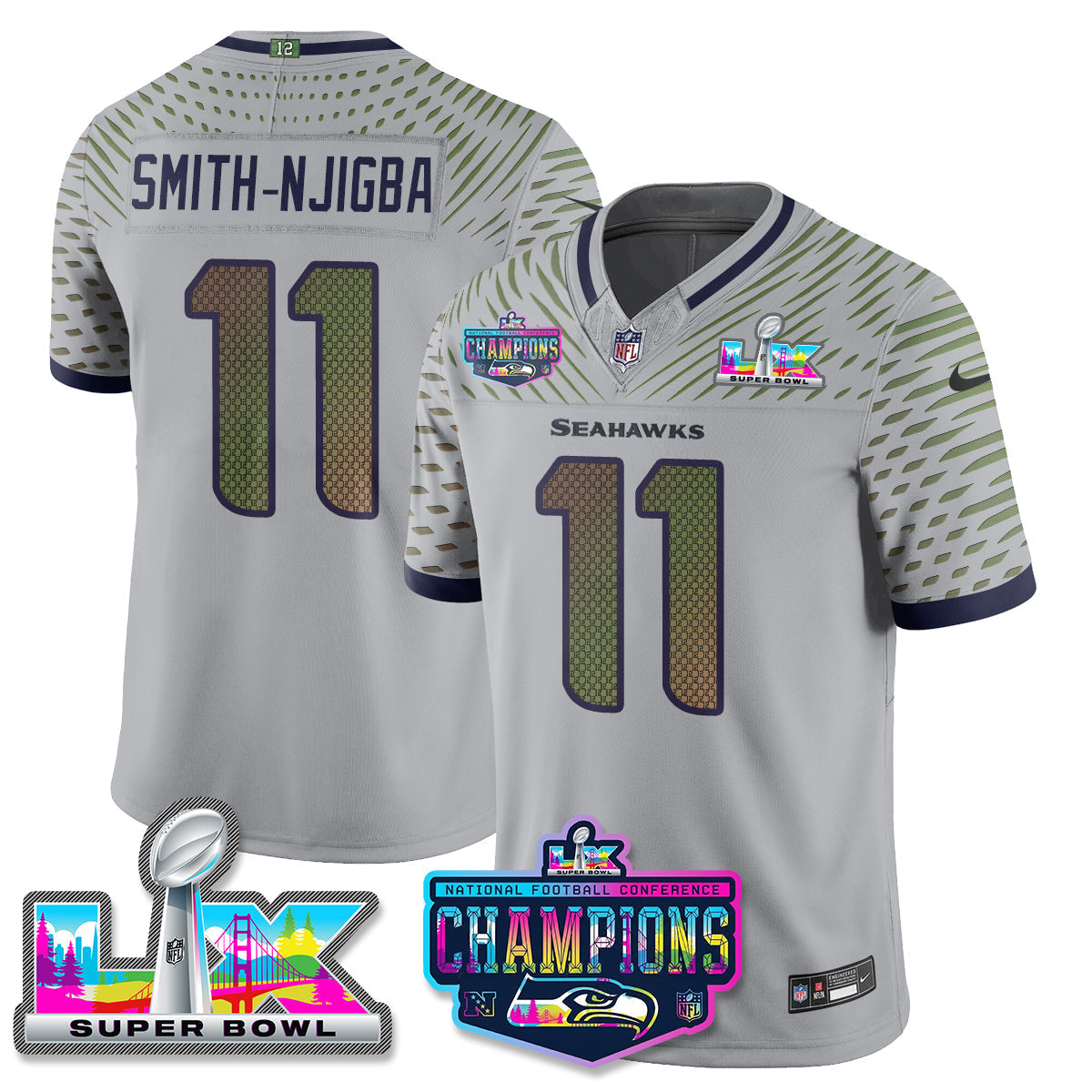 SEA 2025 Vapor Limited Jersey - NFC Champions Limited Patch - All Stitched n10-DTD