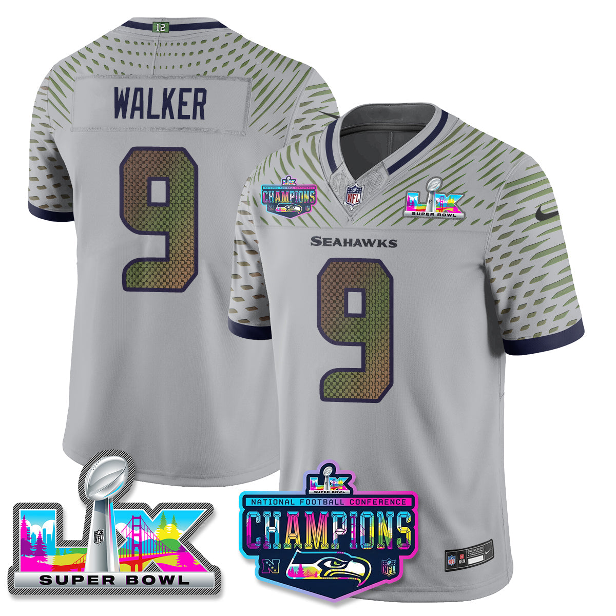 SEA 2025 Vapor Limited Jersey - NFC Champions Limited Patch - All Stitched-DTD