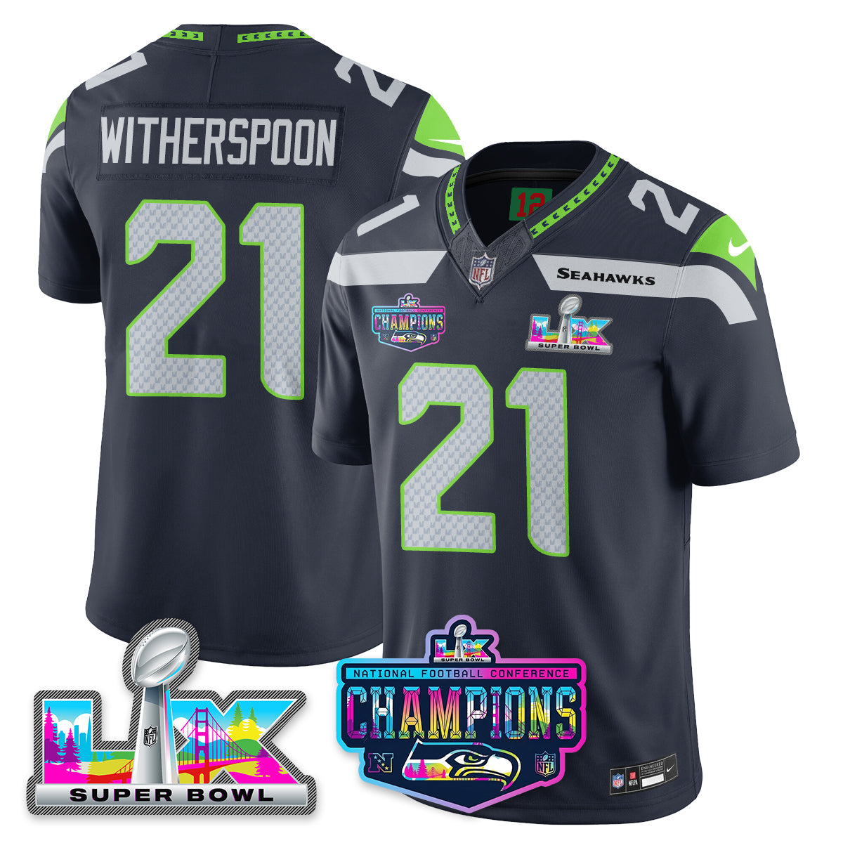 SEA 2025 Vapor Limited Jersey - NFC Champions Limited Patch - All Stitched-DTD