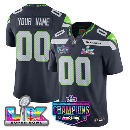 Custom SEA 2025 Vapor Limited Jersey - NFC Champions Limited Patch - All Stitched-DTD
