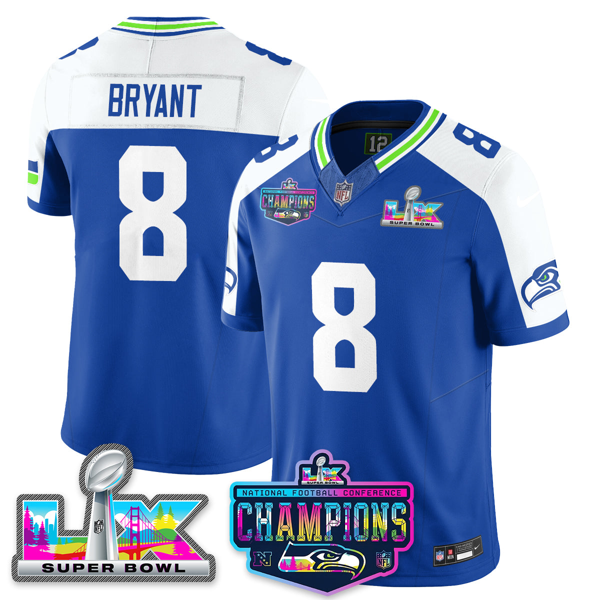 SEA 2025 Vapor Limited Jersey - NFC Champions Limited Patch - All Stitched-DTD