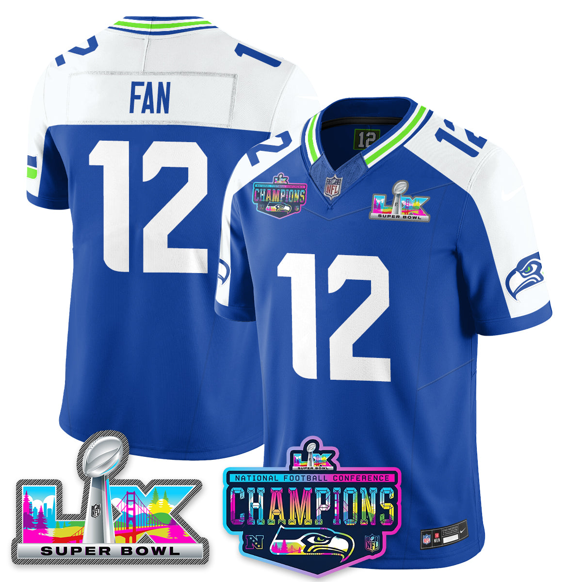 SEA 2025 Vapor Limited Jersey - NFC Champions Limited Patch - All Stitched-DTD