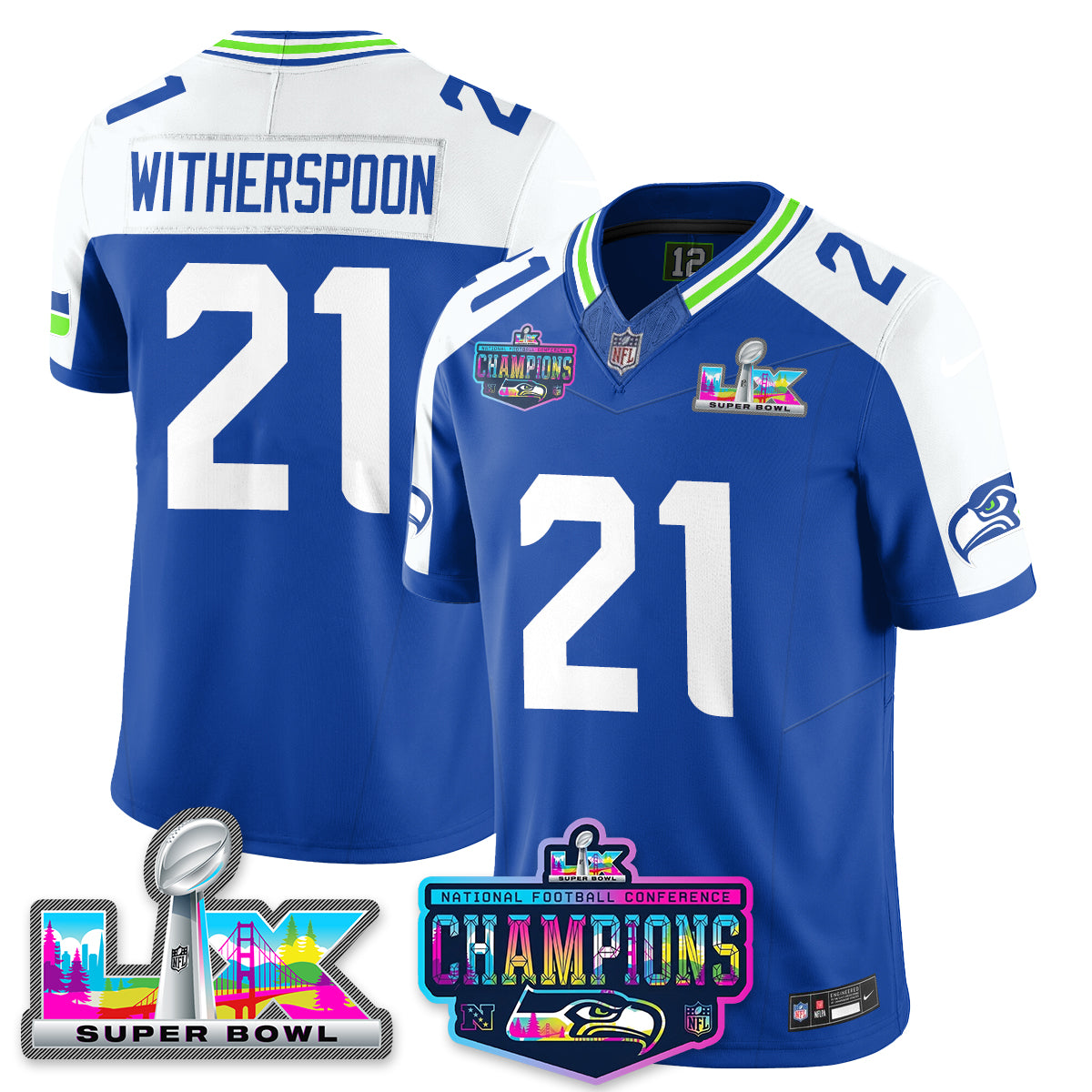 SEA 2025 Vapor Limited Jersey - NFC Champions Limited Patch - All Stitched-DTD