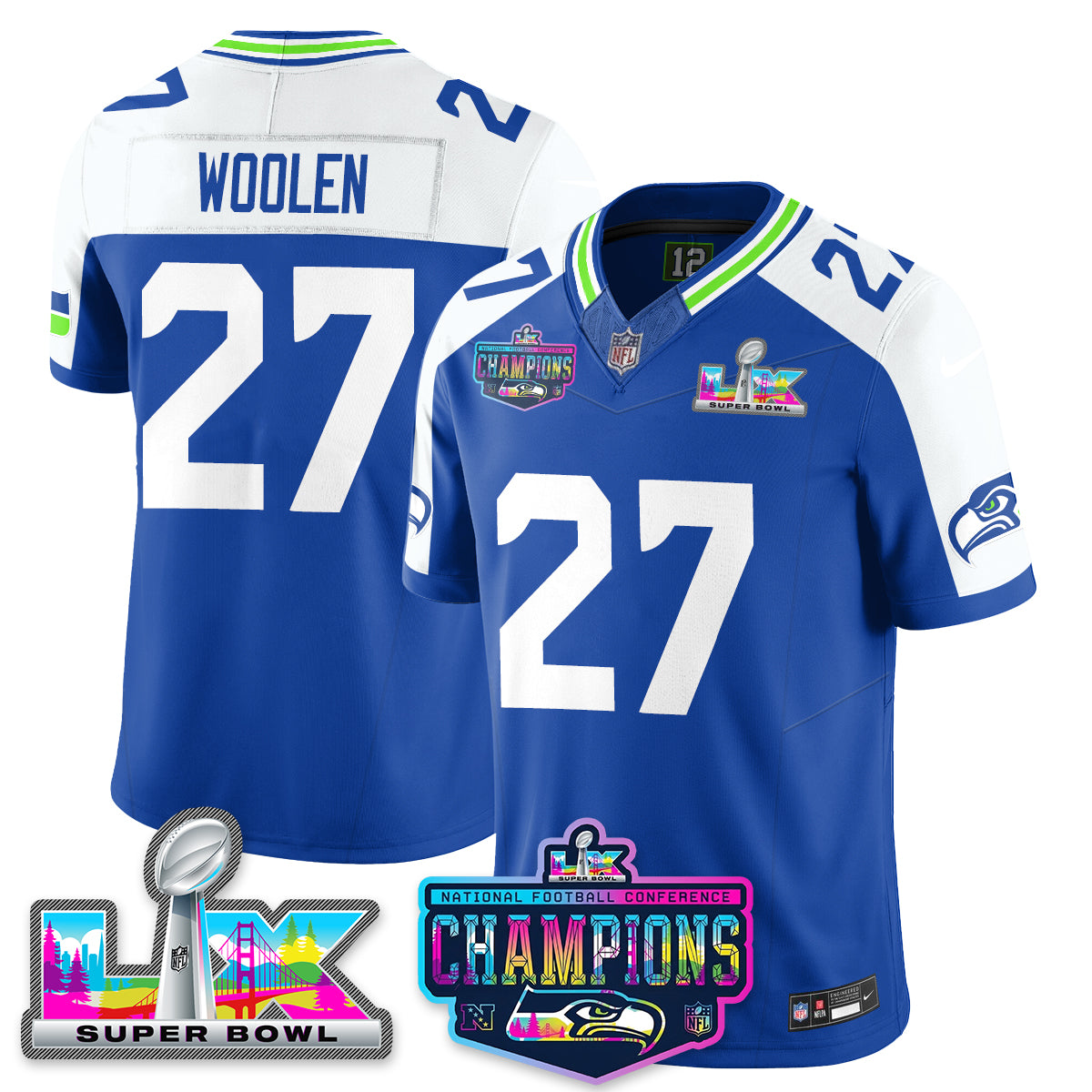 SEA 2025 Vapor Limited Jersey - NFC Champions Limited Patch - All Stitched-DTD