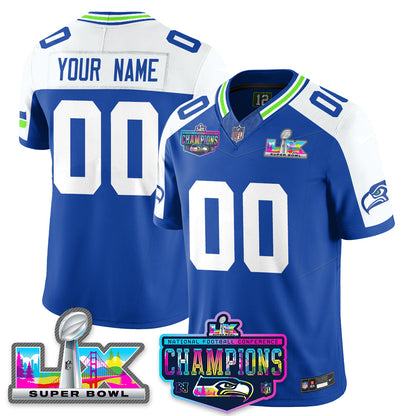 Custom SEA 2025 Vapor Limited Jersey - NFC Champions Limited Patch - All Stitched-DTD