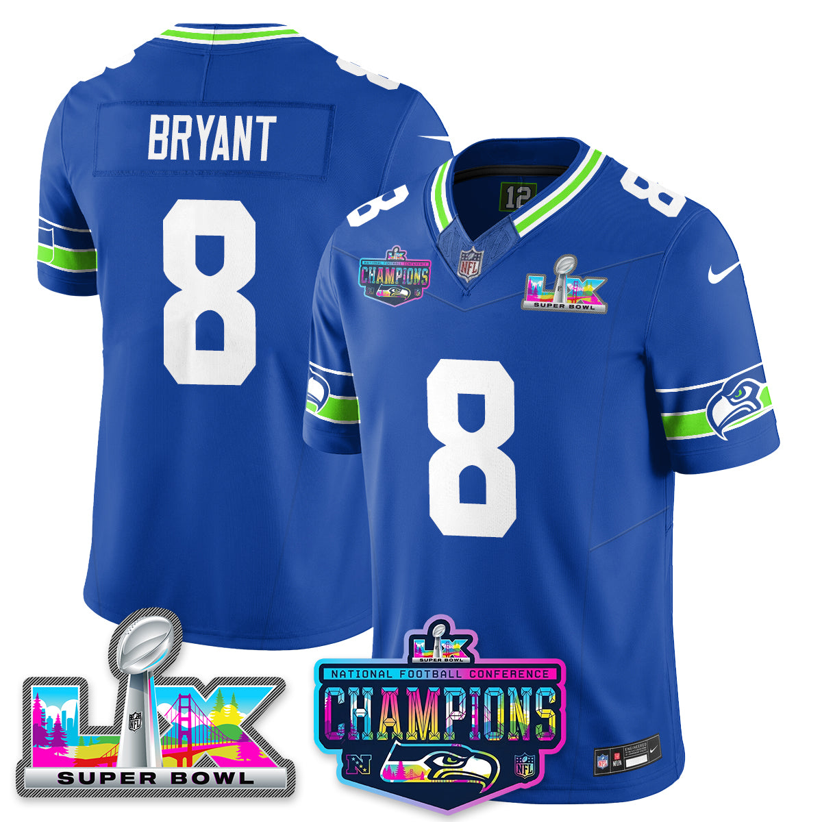 SEA 2025 Vapor Limited Jersey - NFC Champions Limited Patch - All Stitched-DTD