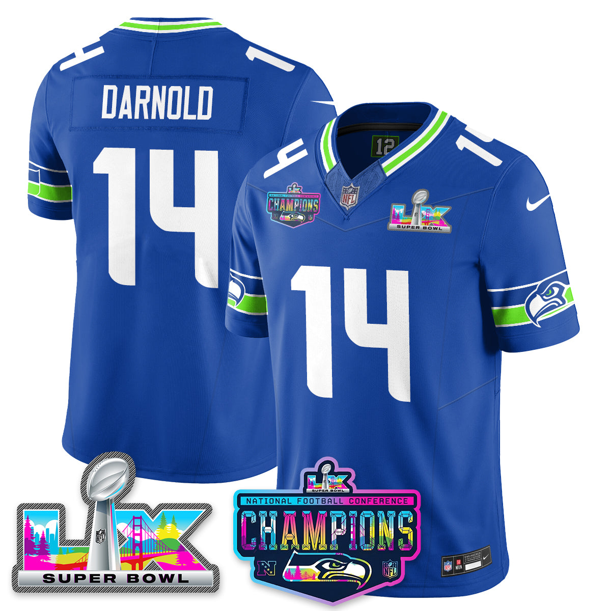 SEA 2025 Vapor Limited Jersey - NFC Champions Limited Patch - All Stitched-DTD