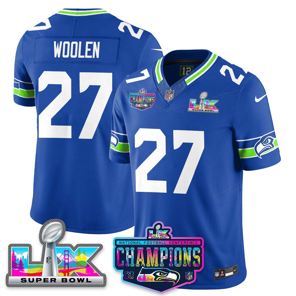 SEA 2025 Vapor Limited Jersey - NFC Champions Limited Patch - All Stitched-DTD
