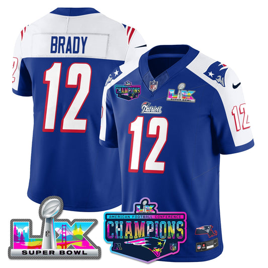 NE 1996 Throwback Limited Vapor Jersey - 2025 AFC Champions Limited Patch - All Stitched-DTD