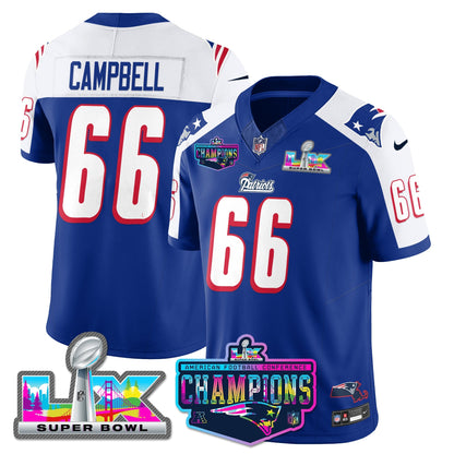 NE 1996 Throwback Limited Vapor Jersey - 2025 AFC Champions Limited Patch - All Stitched-DTD