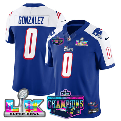 NE 1996 Throwback Limited Vapor Jersey - 2025 AFC Champions Limited Patch - All Stitched-DTD