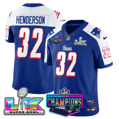 NE 1996 Throwback Limited Vapor Jersey - 2025 AFC Champions Limited Patch - All Stitched-DTD