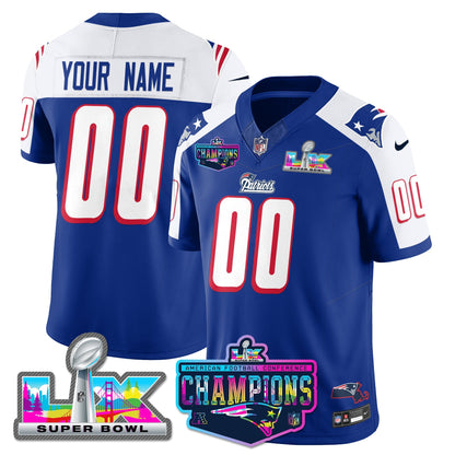 Custom NE 1996 Throwback Limited Vapor Jersey - 2025 AFC Champions Limited Patch - All Stitched-DTD