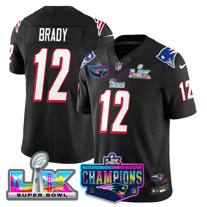 NE 1996 Throwback Limited Vapor Jersey - 2025 AFC Champions Limited Patch - All Stitched-DTD