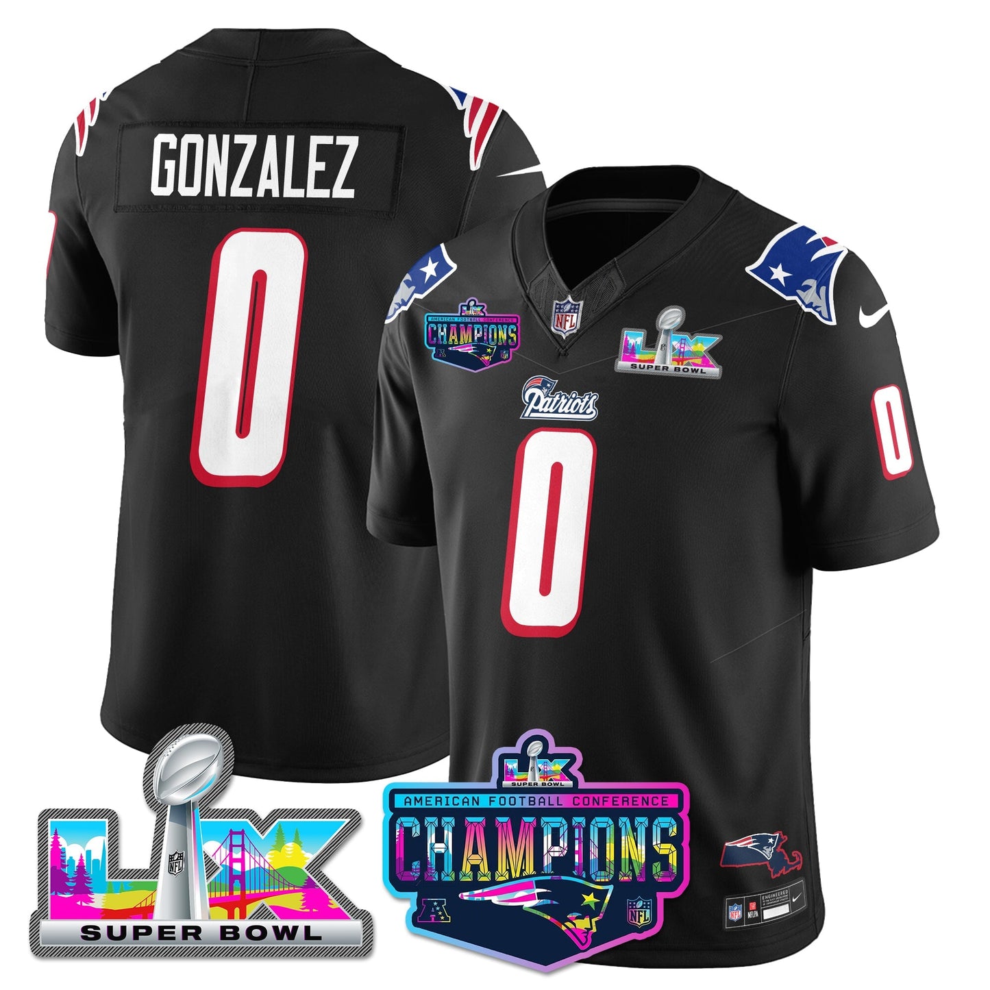 NE 1996 Throwback Limited Vapor Jersey - 2025 AFC Champions Limited Patch - All Stitched-DTD