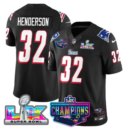 NE 1996 Throwback Limited Vapor Jersey - 2025 AFC Champions Limited Patch - All Stitched-DTD