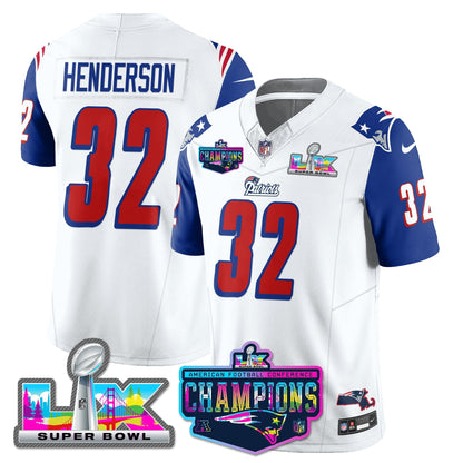 NE 1996 Throwback Limited Vapor Jersey - 2025 AFC Champions Limited Patch - All Stitched-DTD
