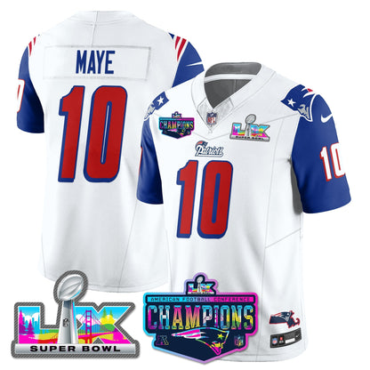 NE 1996 Throwback Limited Vapor Jersey - 2025 AFC Champions Limited Patch - All Stitched-DTD