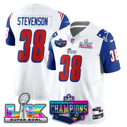 NE 1996 Throwback Limited Vapor Jersey - 2025 AFC Champions Limited Patch - All Stitched-DTD