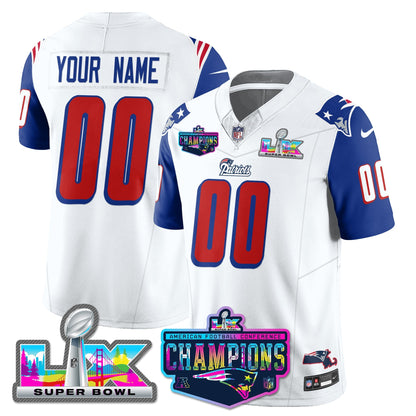 NE 1996 Throwback Limited Vapor Jersey - 2025 AFC Champions Limited Patch - All Stitched-DTD