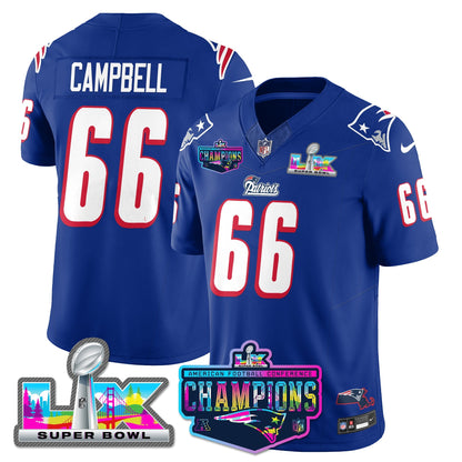 NE 1996 Throwback Limited Vapor Jersey - 2025 AFC Champions Limited Patch - All Stitched-DTD