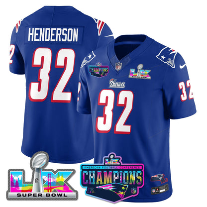 NE 1996 Throwback Limited Vapor Jersey - 2025 AFC Champions Limited Patch - All Stitched-DTD