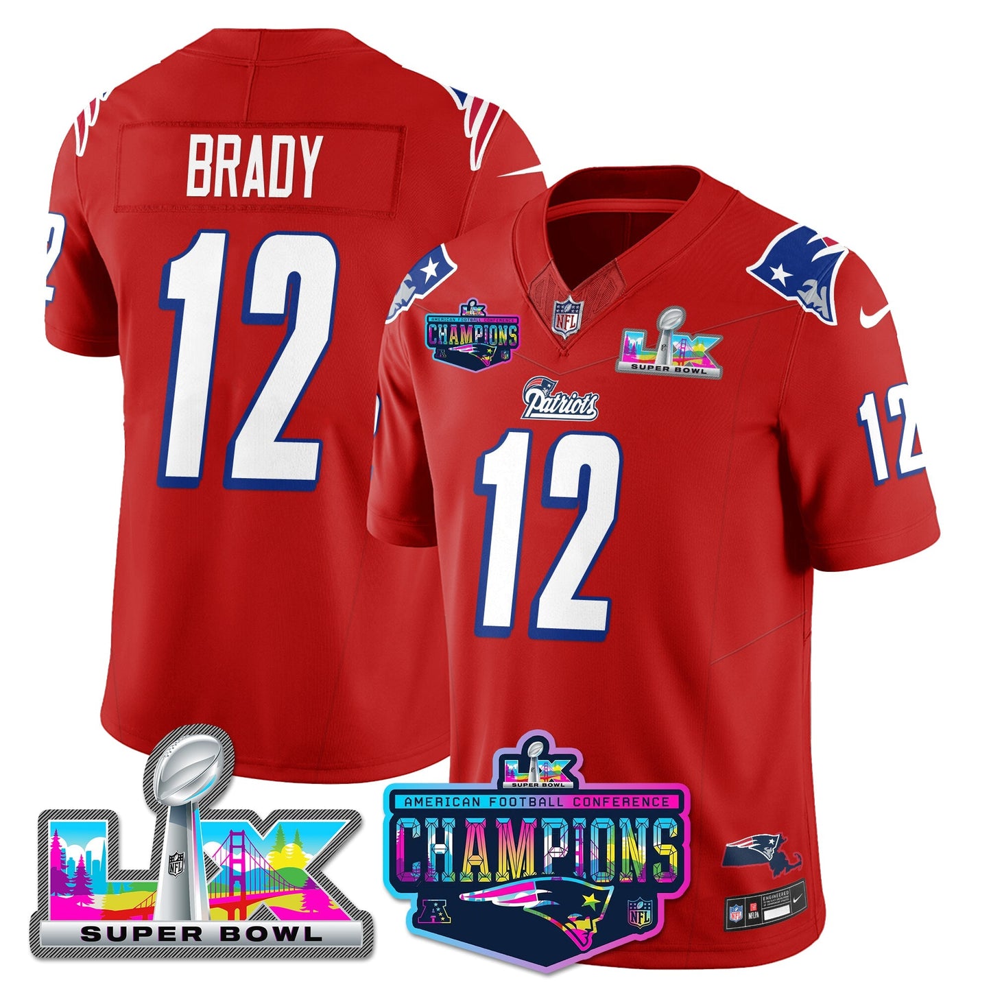 NE 1996 Throwback Limited Vapor Jersey - 2025 AFC Champions Limited Patch - All Stitched-DTD