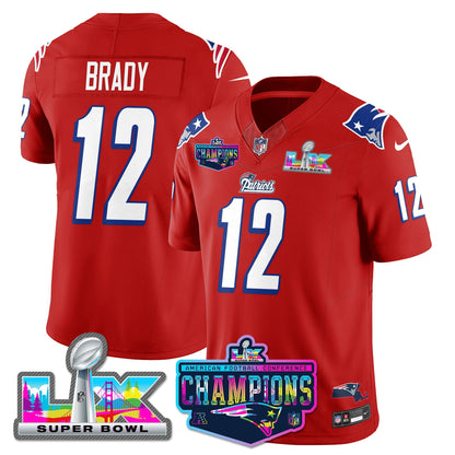 NE 1996 Throwback Limited Vapor Jersey - 2025 AFC Champions Limited Patch - All Stitched-DTD