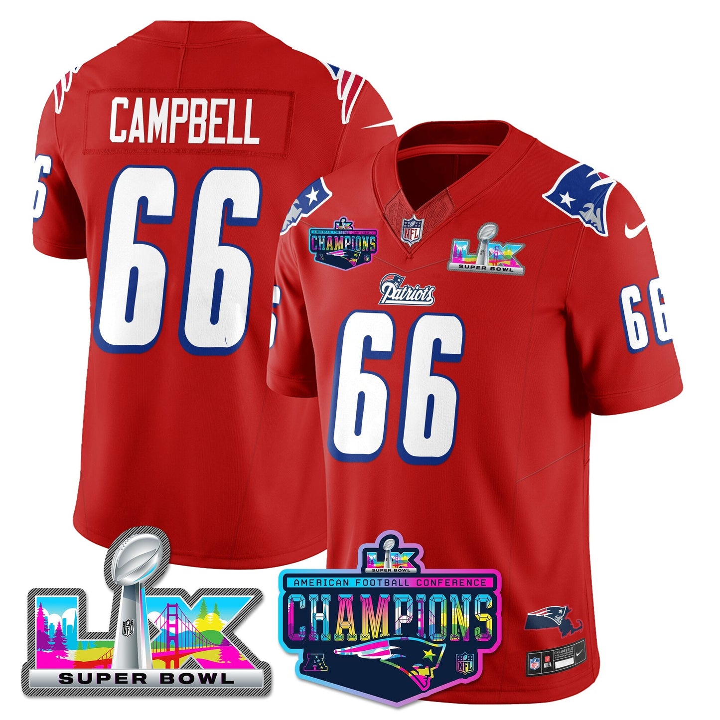 NE 1996 Throwback Limited Vapor Jersey - 2025 AFC Champions Limited Patch - All Stitched-DTD
