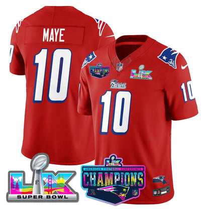 NE 1996 Throwback Limited Vapor Jersey - 2025 AFC Champions Limited Patch - All Stitched-DTD