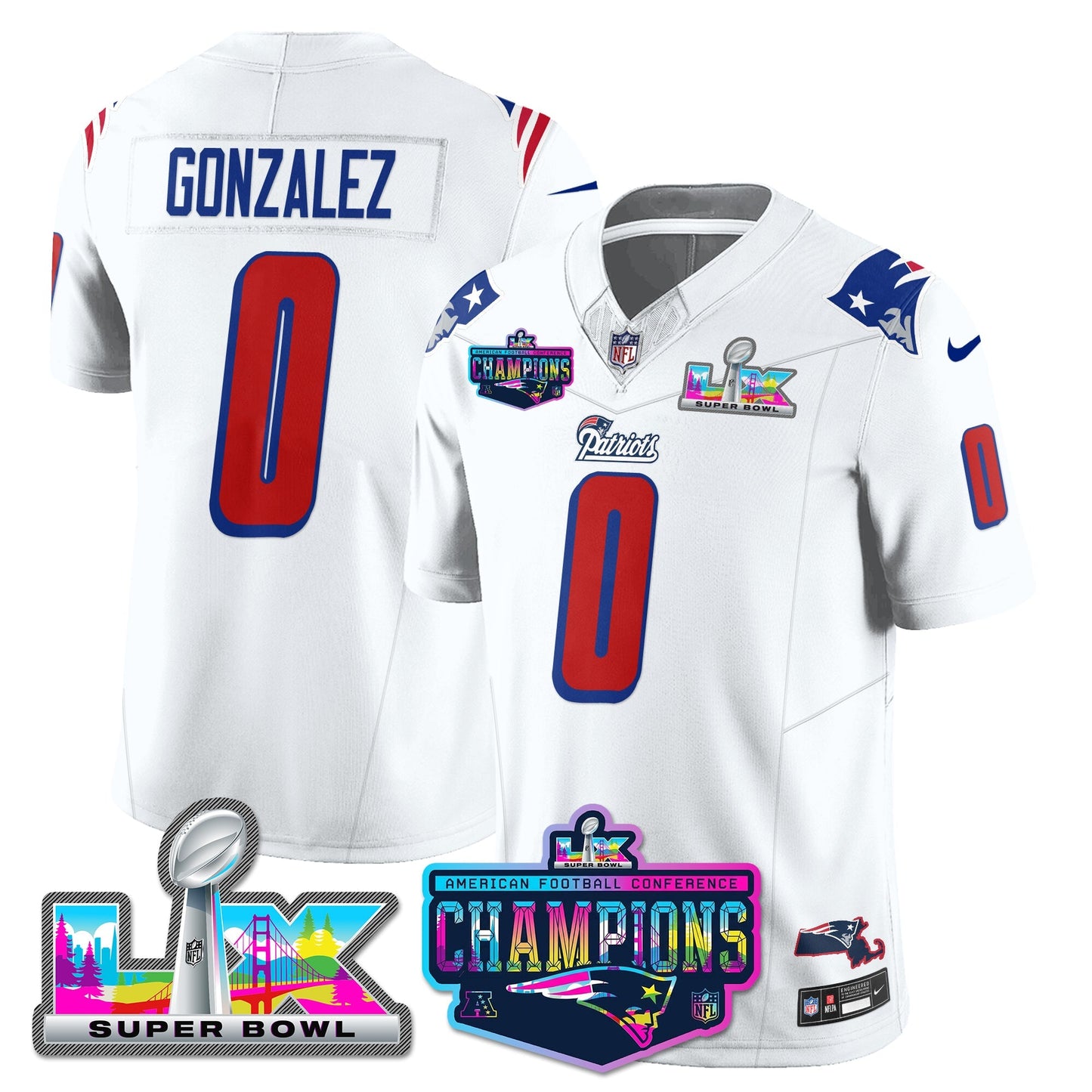 NE 1996 Throwback Limited Vapor Jersey - 2025 AFC Champions Limited Patch - All Stitched-DTD