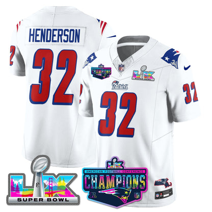 NE 1996 Throwback Limited Vapor Jersey - 2025 AFC Champions Limited Patch - All Stitched-DTD
