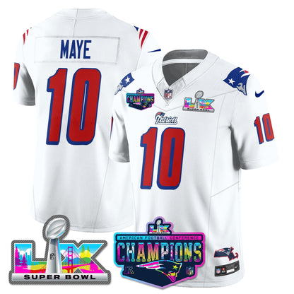 NE 1996 Throwback Limited Vapor Jersey - 2025 AFC Champions Limited Patch - All Stitched-DTD
