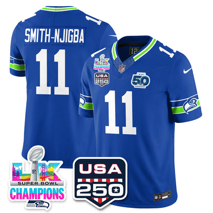 SEA S.Bowl LX & 50th Patch Champions Vapor Limited Jersey - All Stitched -DMQ-DTD